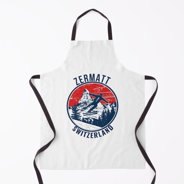 Item preview, Zermatt Switzerland Matterhorn Retro Skier Badge Print designed and sold by sailtonfg.