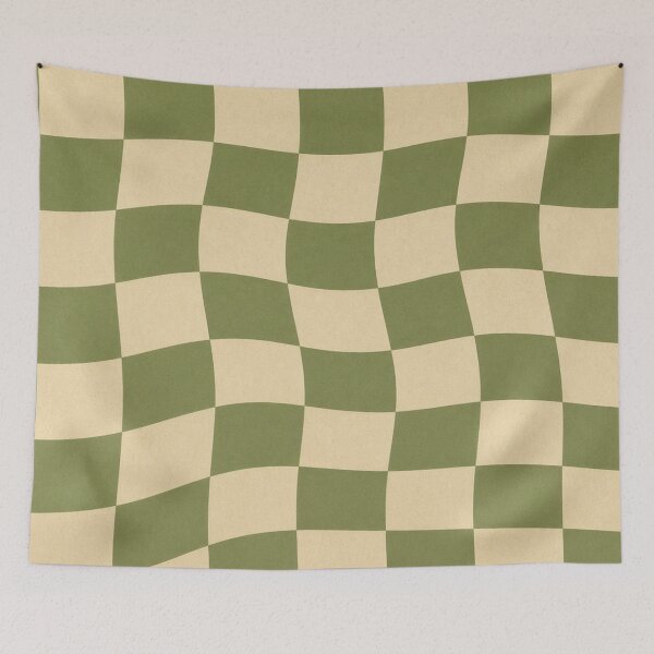 Item preview, Classic Sage Green and Cream Checkerboard Pattern designed and sold by IntelliMindDesigns.