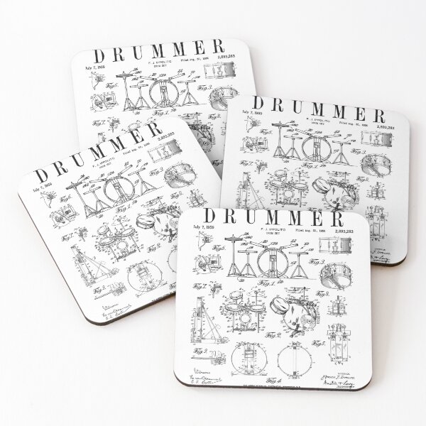Item preview, Drum Set Kit Patent Drummer Drawing Print designed and sold by Moon7160.