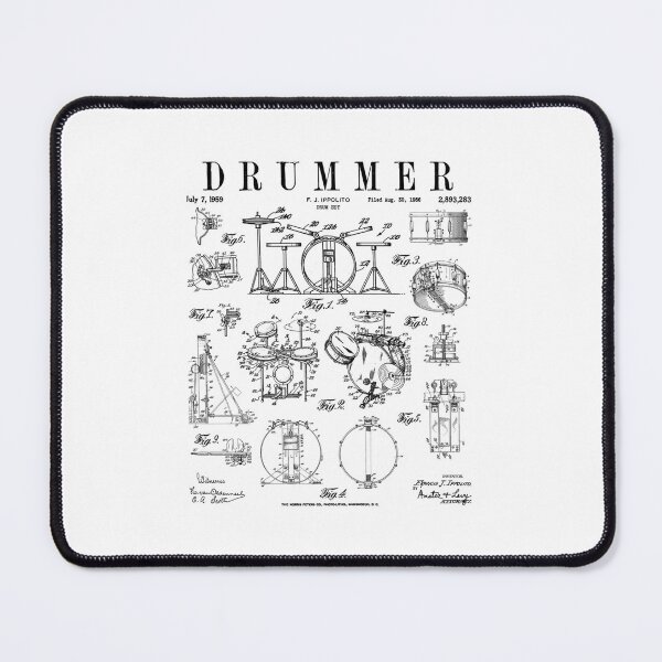 Item preview, Drum Set Kit Patent Drummer Drawing Print designed and sold by Moon7160.
