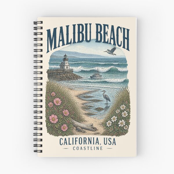 Item preview, Malibu Beach, California, USA [Vintage Illustration] designed and sold by elektronen.