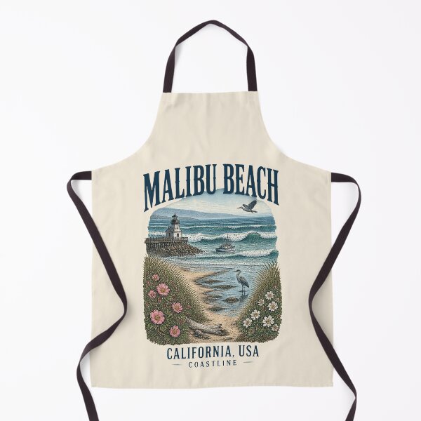 Item preview, Malibu Beach, California, USA [Vintage Illustration] designed and sold by elektronen.