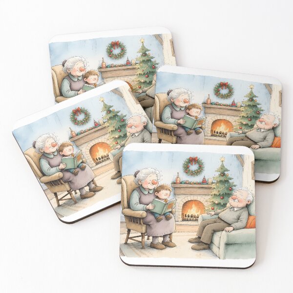 Item preview, Cozy Christmas Grandparents Storytime Illustration designed and sold by Connys Colorful World.