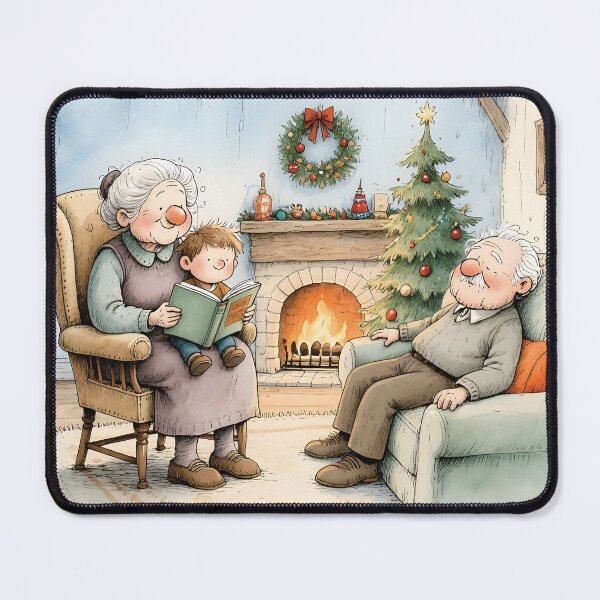 Item preview, Cozy Christmas Grandparents Storytime Illustration designed and sold by Connys Colorful World.