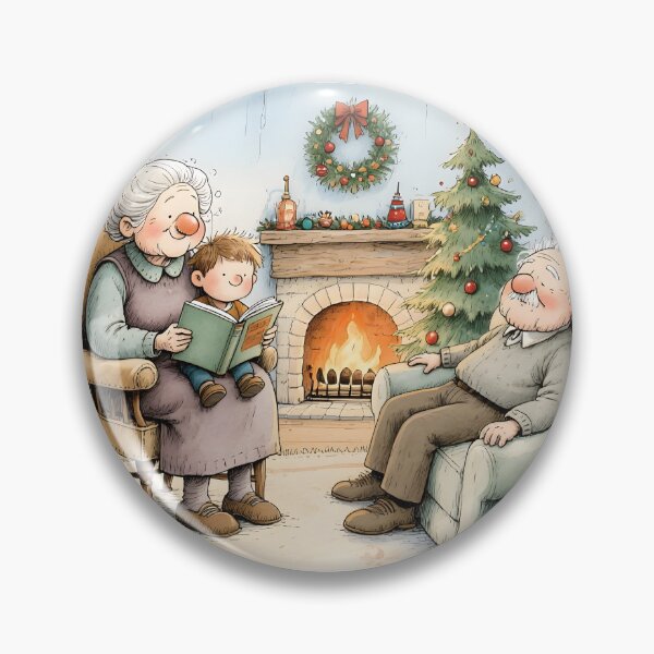Item preview, Cozy Christmas Grandparents Storytime Illustration designed and sold by Connys Colorful World.