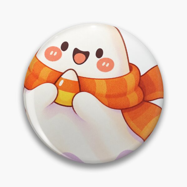Item preview, Cute kawaii ghost with scarf and candy corn designed and sold by LongIslandDesgn.