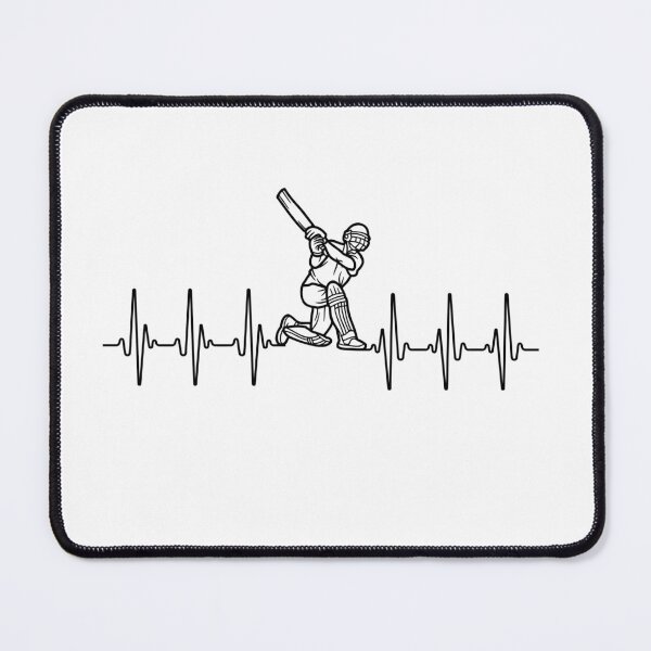 Item preview, Cricket Heartbeat ECG | Cricket Batsman Pulse Line Art Design designed and sold by StyxIND.