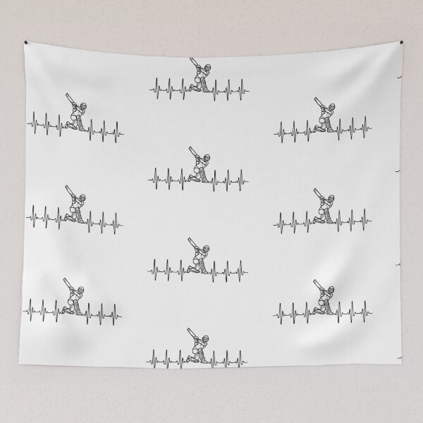 Item preview, Cricket Heartbeat ECG | Cricket Batsman Pulse Line Art Design designed and sold by StyxIND.