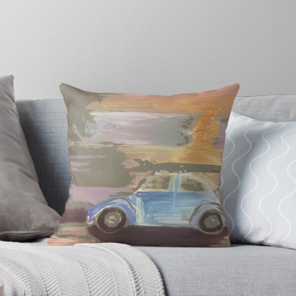 Item preview, Vintage Blue Car Sunset Drive Painting designed and sold by ImpressionLab.