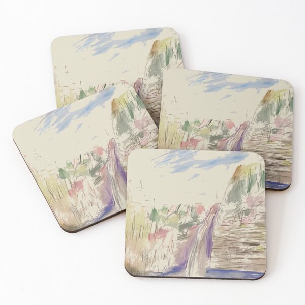 Item preview, Waterfall Mountain Stream Impressionist Art designed and sold by ImpressionLab.