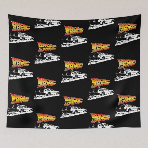 Item preview, Back To The Future - Delorean Fire Tracks White Stencil Fan Art designed and sold by SixGunStudios.