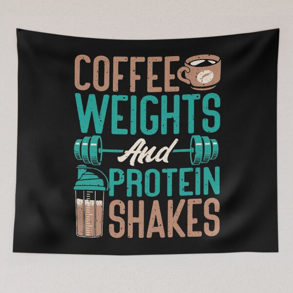 Item preview, Coffee Weights and Protein Shakes Weightlifting Workout designed and sold by RileyAngelaShop.