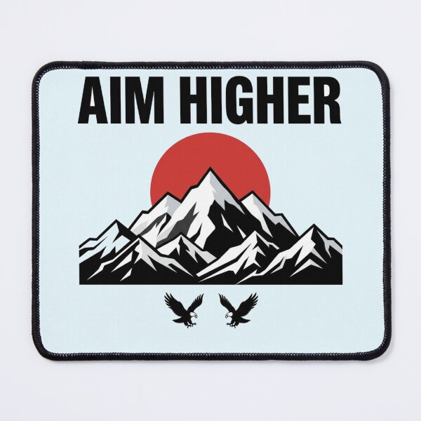 Item preview, Aim Higher Mountain Sun Typography Quote Art designed and sold by Fine-Arts-Lab.