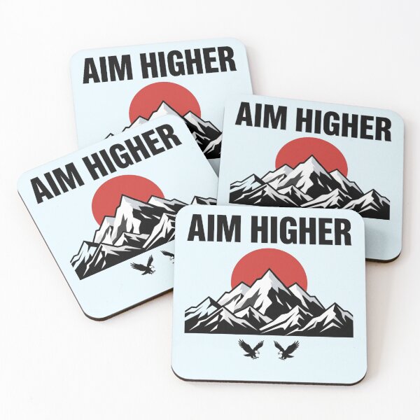 Item preview, Aim Higher Mountain Sun Typography Quote Art designed and sold by Fine-Arts-Lab.