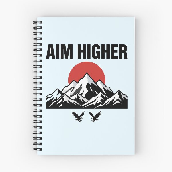 Item preview, Aim Higher Mountain Sun Typography Quote Art designed and sold by Fine-Arts-Lab.