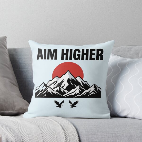 Item preview, Aim Higher Mountain Sun Typography Quote Art designed and sold by Fine-Arts-Lab.