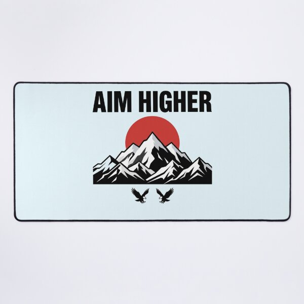 Item preview, Aim Higher Mountain Sun Typography Quote Art designed and sold by Fine-Arts-Lab.