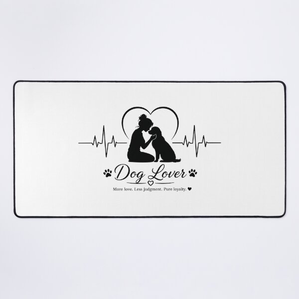 Item preview, Dog Lover Heartbeat ECG | Girl And Dog Silhouette Heart Pet Lover Design designed and sold by StyxIND.