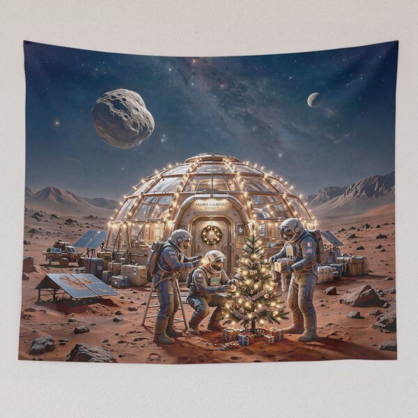 Item preview, Three astronauts celebrate Christmas on Mars designed and sold by Marcu Ioachim.
