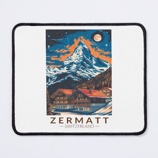 Item preview, Zermatt Switzerland Painterly Travel Art Vintage designed and sold by sailtonfg.