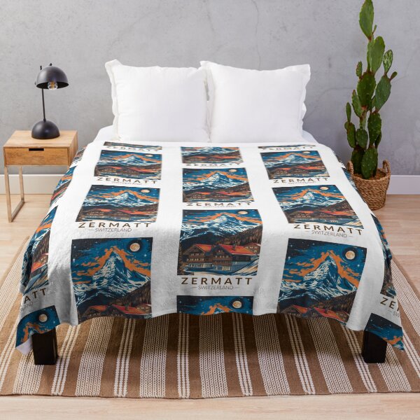 Item preview, Zermatt Switzerland Painterly Travel Art Vintage designed and sold by sailtonfg.