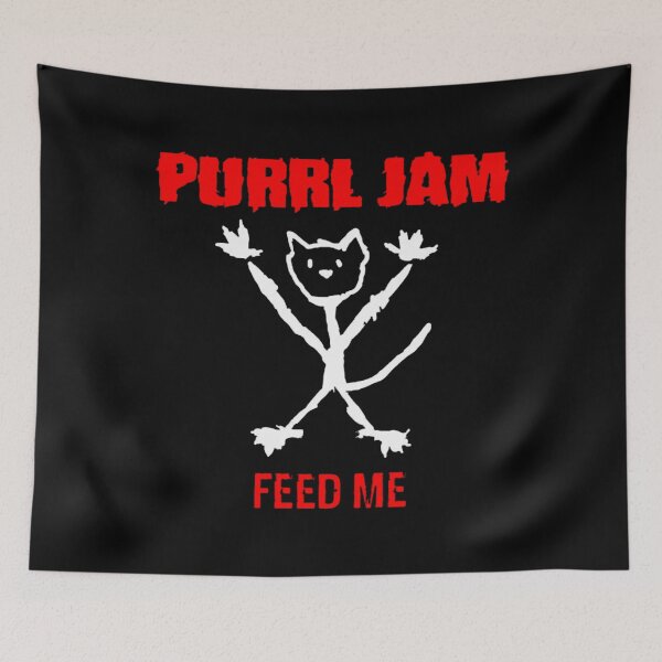 Item preview, Purrl Jam White  Red Writing designed and sold by Channelly.