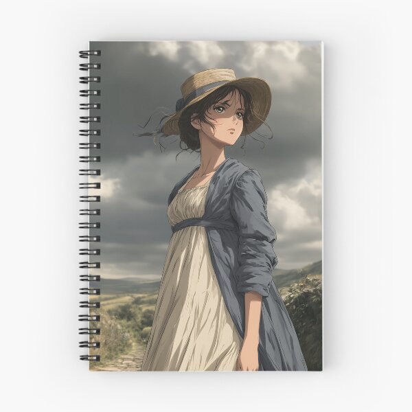 Item preview, Elinor Dashwood Anime Portrait — Sense and Sensibility Stormy Countryside Art designed and sold by Hartfield Press.