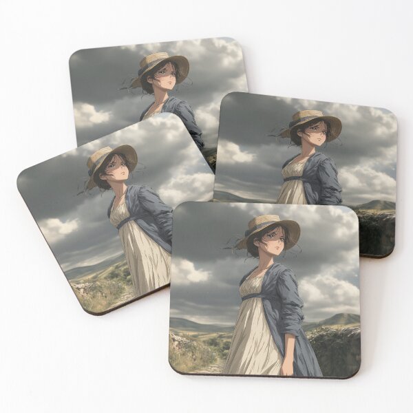 Item preview, Elinor Dashwood Anime Portrait — Sense and Sensibility Stormy Countryside Art designed and sold by Hartfield Press.