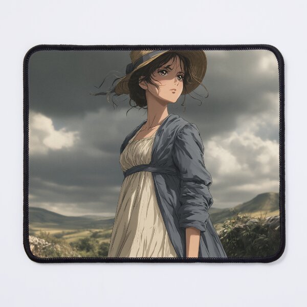 Item preview, Elinor Dashwood Anime Portrait — Sense and Sensibility Stormy Countryside Art designed and sold by Hartfield Press.