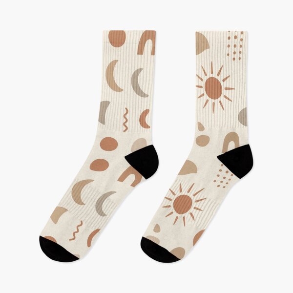 Item preview, Minimalist Bohemian Sun and Crescent Moon Pattern designed and sold by IntelliMindDesigns.