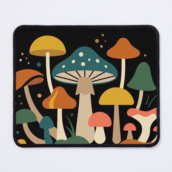 Item preview, Abstract Minimalist Mushrooms Design in Retro Autumn Colors designed and sold by ElegantOutlines.