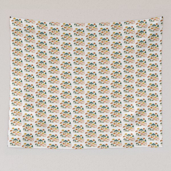 Item preview, Abstract Minimalist Mushrooms Design in Retro Autumn Colors designed and sold by ElegantOutlines.