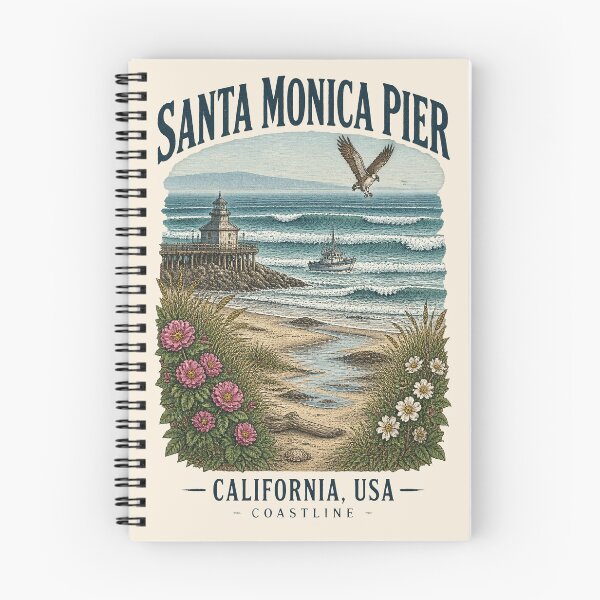 Item preview, Santa Monica Pier, California, USA [Vintage Illustration] designed and sold by elektronen.