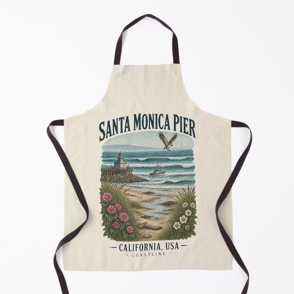 Item preview, Santa Monica Pier, California, USA [Vintage Illustration] designed and sold by elektronen.