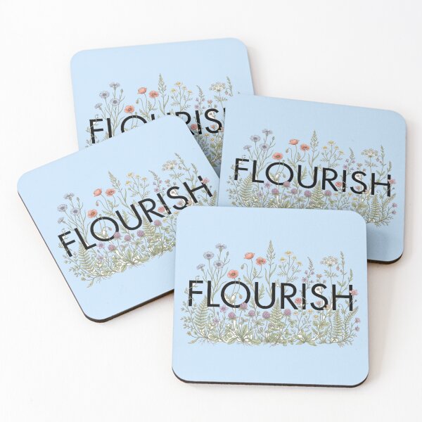Item preview, Flourish Wildflowers Botanical Typography Quote Art designed and sold by Fine-Arts-Lab.