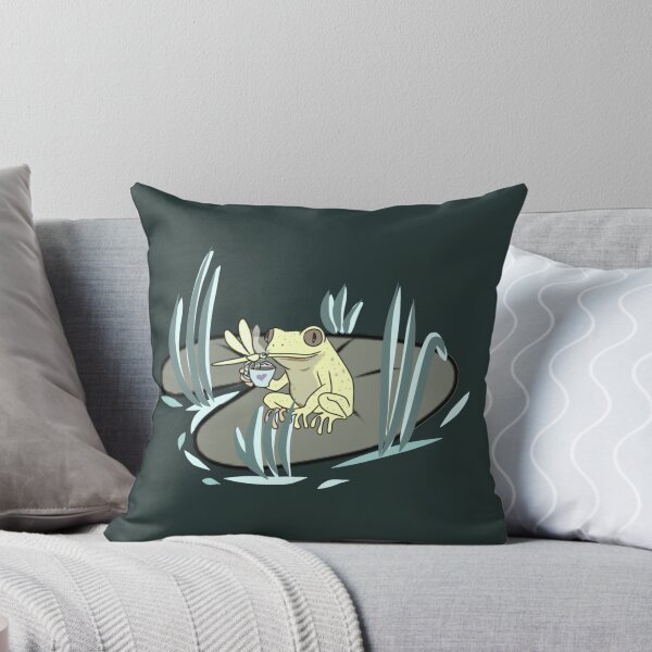 Item preview, Frog Drinking Coffee Cozy Cottagecore Aesthetic Illustration designed and sold by LeshanArt.