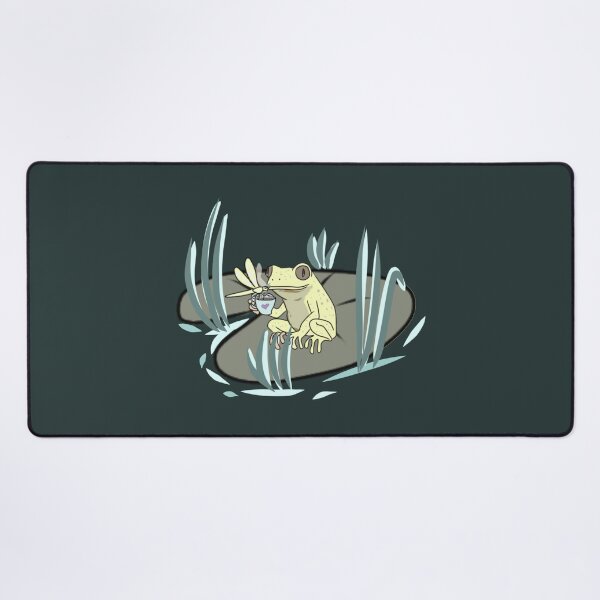 Item preview, Frog Drinking Coffee Cozy Cottagecore Aesthetic Illustration designed and sold by LeshanArt.