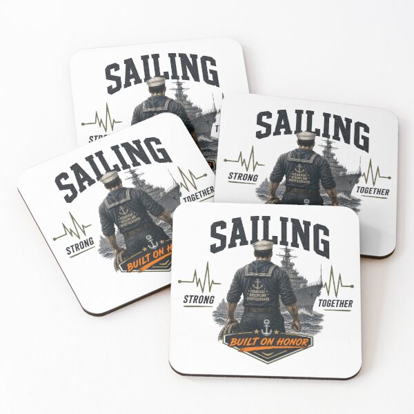 Item preview, Sailing Strong Together Built On Honor | Navy Sailor Heartbeat Design designed and sold by StyxIND.