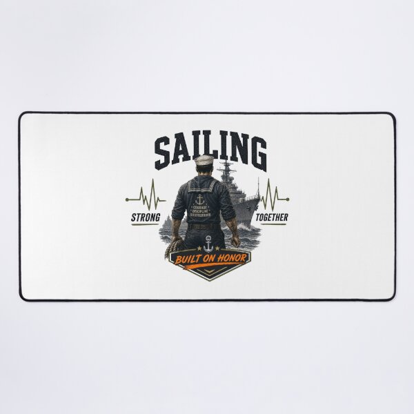 Item preview, Sailing Strong Together Built On Honor | Navy Sailor Heartbeat Design designed and sold by StyxIND.