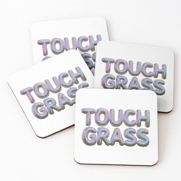 Item preview, Touch Grass Iridescent Text Funny Meme Design designed and sold by NicolasGlowArt.