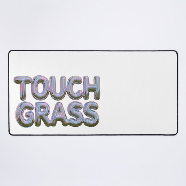 Item preview, Touch Grass Iridescent Text Funny Meme Design designed and sold by NicolasGlowArt.