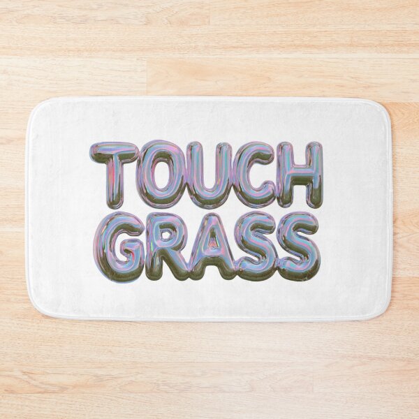 Item preview, Touch Grass Iridescent Text Funny Meme Design designed and sold by NicolasGlowArt.