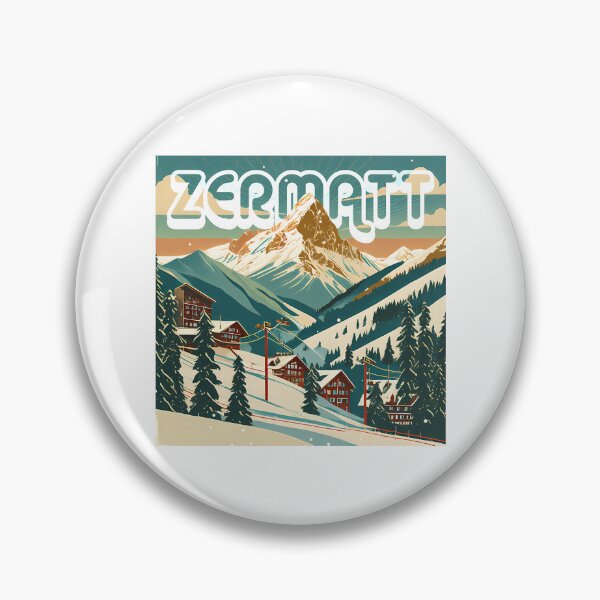 Item preview, Zermatt Valais Switzerland Ski Resort Vintage Style Artwork designed and sold by sailtonfg.