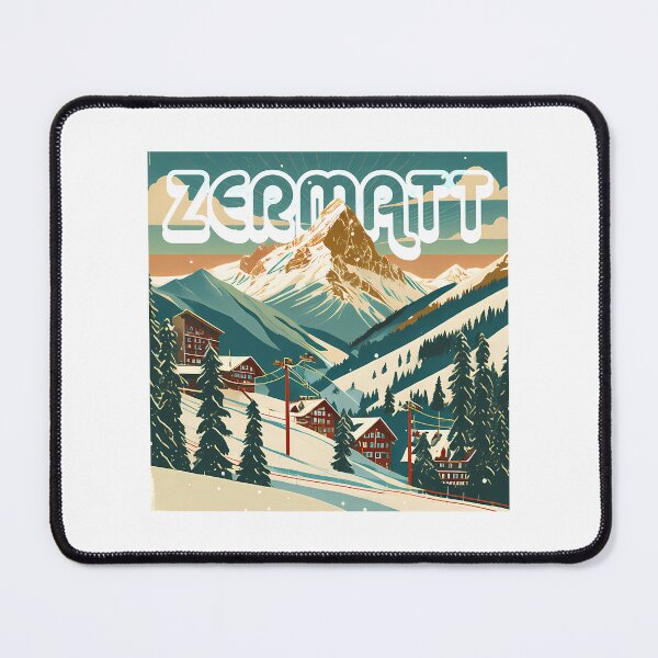 Item preview, Zermatt Valais Switzerland Ski Resort Vintage Style Artwork designed and sold by sailtonfg.
