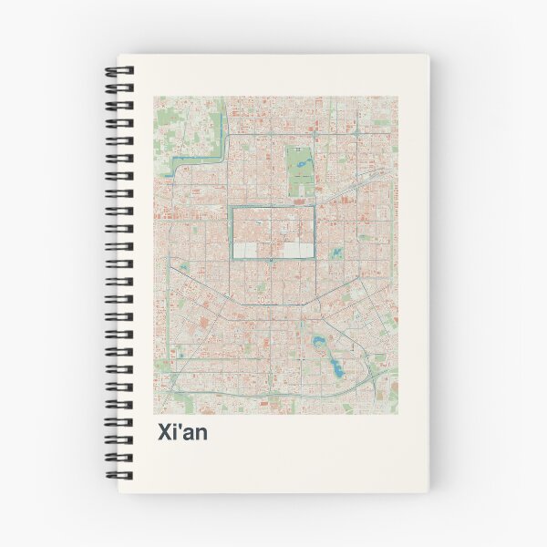 Artikelvorschau, Minimalistische Kartenkunst aus Xi'an entworfen und verkauft von MapsNerd.