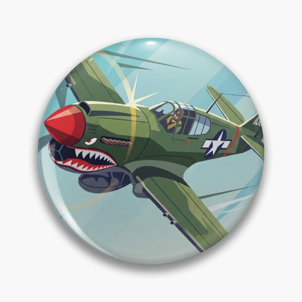 Item preview, P-40 Warhawk Banking Vector Illustration designed and sold by Airpower Art.