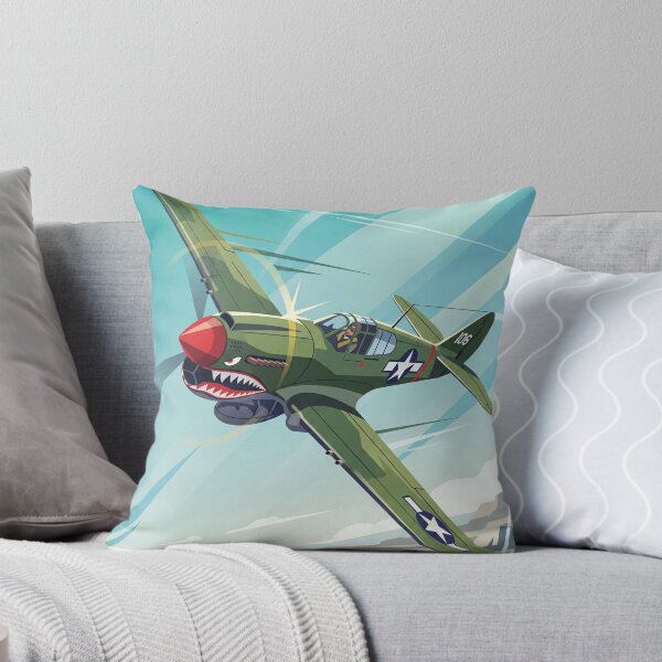 Item preview, P-40 Warhawk Banking Vector Illustration designed and sold by Airpower Art.