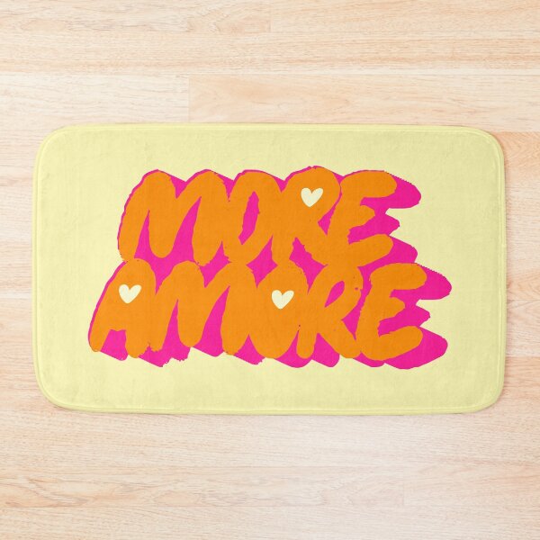Item preview, More Amore Cute Retro Heart Typographic in Barbiecore designed and sold by nineFlorals.
