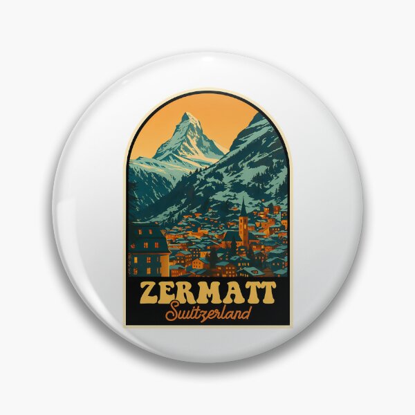 Item preview, Zermatt Vintage Travel Poster  Matterhorn  Swiss Alpine Village Illustration designed and sold by sailtonfg.
