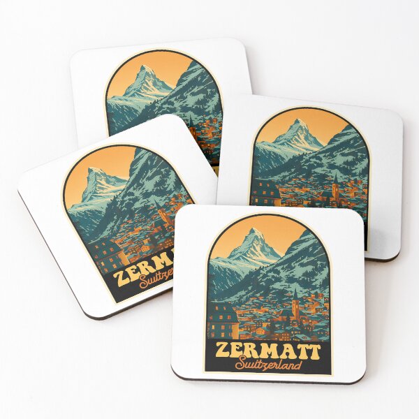 Item preview, Zermatt Vintage Travel Poster  Matterhorn  Swiss Alpine Village Illustration designed and sold by sailtonfg.